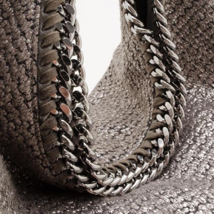 Pre Owned Stella McCartney Silver Woven Chain Detail Hobo 