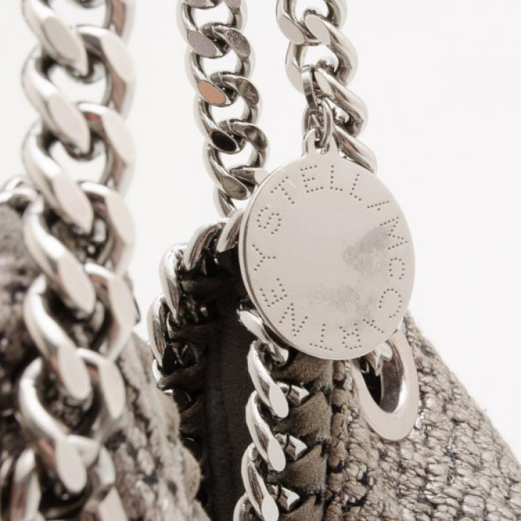 Pre Owned Stella McCartney Silver Woven Chain Detail Hobo 