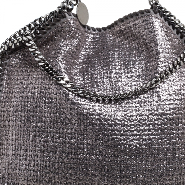 مملوكة مسبقًا Stella McCartney Metallic Silver Tweed Falabella Tote