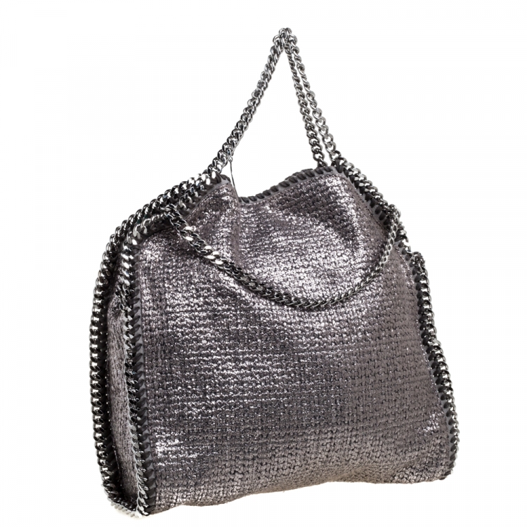 مملوكة مسبقًا Stella McCartney Metallic Silver Tweed Falabella Tote