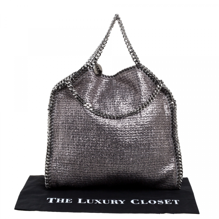 مملوكة مسبقًا Stella McCartney Metallic Silver Tweed Falabella Tote