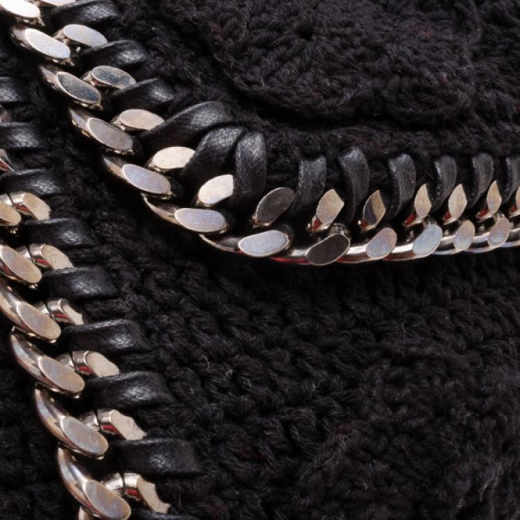 Pre Owned Stella McCartney Black Crochet Small Fallabella Bag 