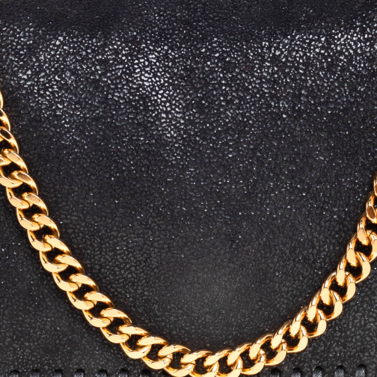 Pre Owned Stella McCartney Black Faux Leather Falabella Clutch