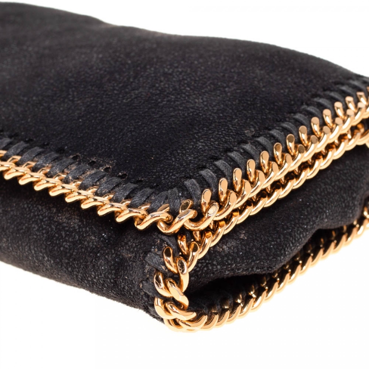 Pre Owned Stella McCartney Black Faux Leather Falabella Clutch