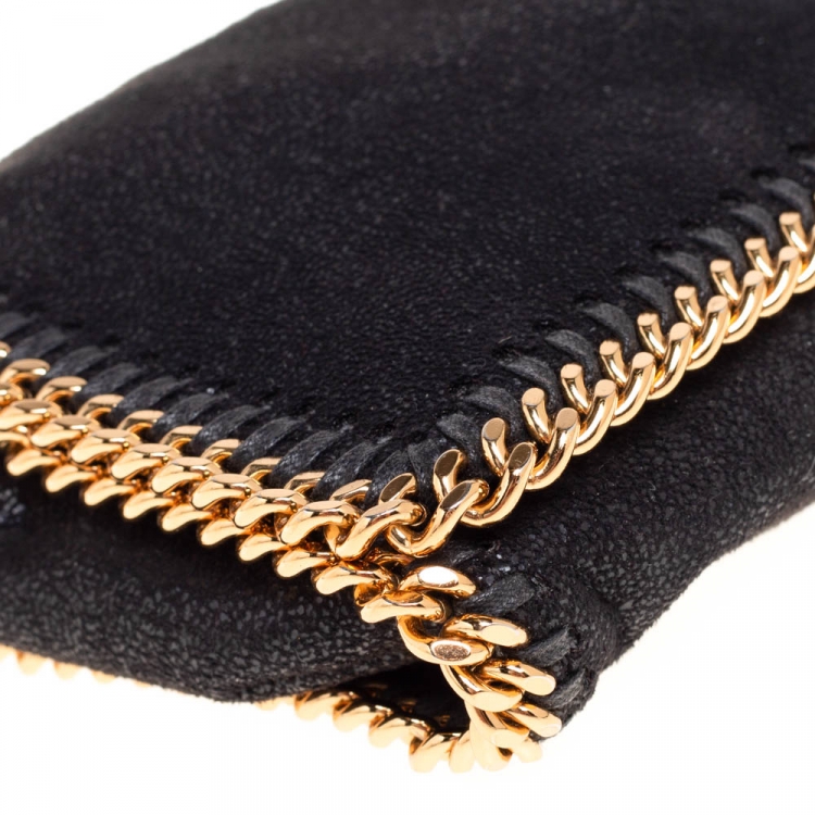 Pre Owned Stella McCartney Black Faux Leather Falabella Clutch
