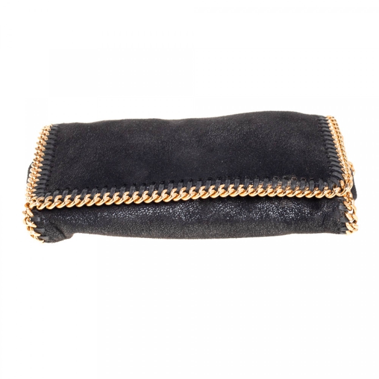 Pre Owned Stella McCartney Black Faux Leather Falabella Clutch
