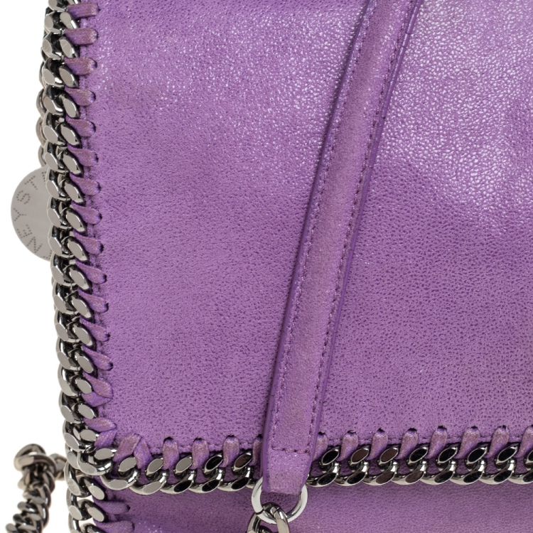 Pre Owned Stella McCartney Purple Faux Suede Falabella Shoulder Bag