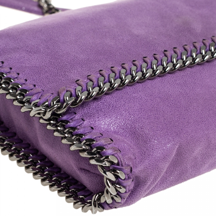 Pre Owned Stella McCartney Purple Faux Suede Falabella Shoulder Bag