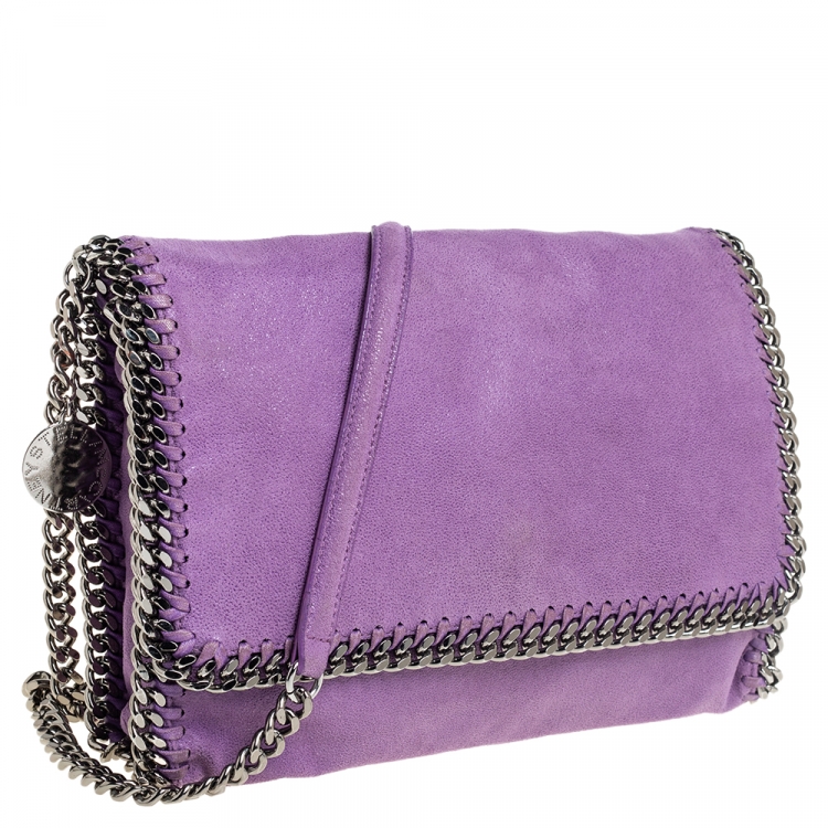 Pre Owned Stella McCartney Purple Faux Suede Falabella Shoulder Bag
