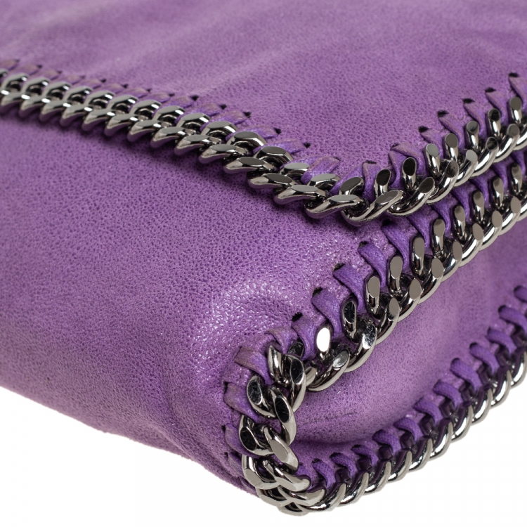 Pre Owned Stella McCartney Purple Faux Suede Falabella Shoulder Bag
