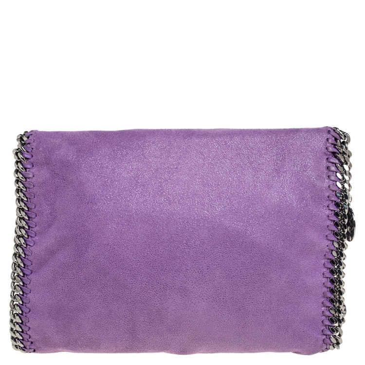 Pre Owned Stella McCartney Purple Faux Suede Falabella Shoulder Bag