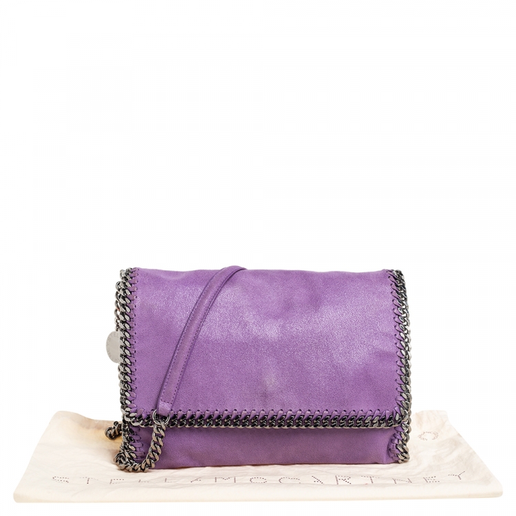 Pre Owned Stella McCartney Purple Faux Suede Falabella Shoulder Bag