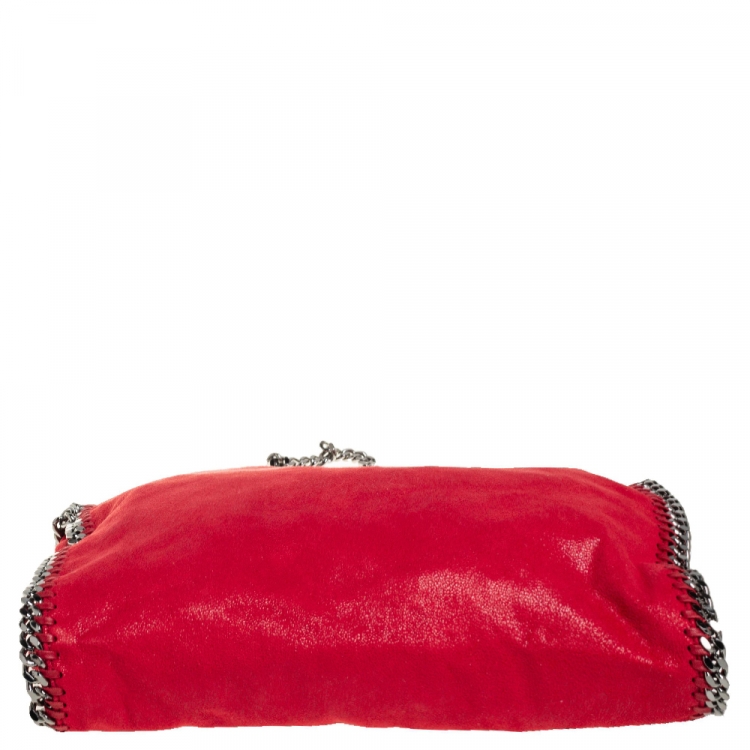 Pre Owned Stella McCartney Red Faux Suede Small Falabella Tote