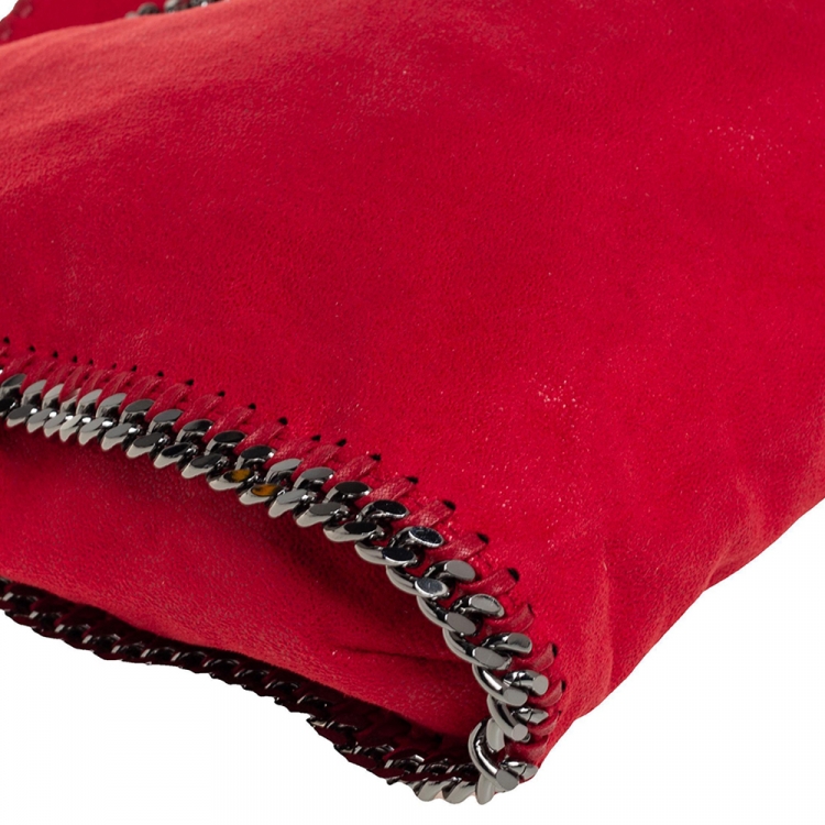 Pre Owned Stella McCartney Red Faux Suede Small Falabella Tote