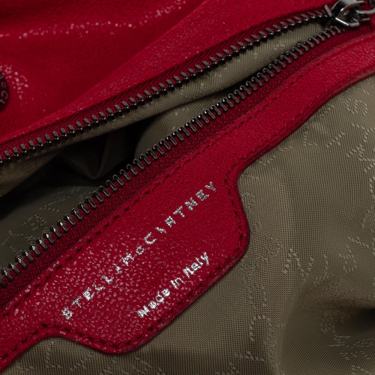 Pre Owned Stella McCartney Red Faux Suede Small Falabella Tote