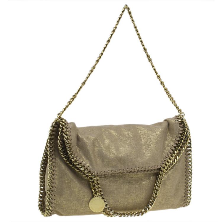 Pre Owned Stella McCartney Gold Faux Leather Small Falabella Tote