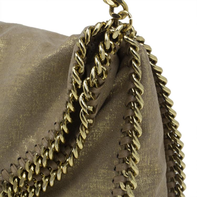 Pre Owned Stella McCartney Gold Faux Leather Small Falabella Tote