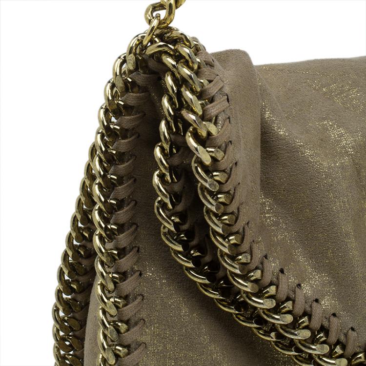 Pre Owned Stella McCartney Gold Faux Leather Small Falabella Tote