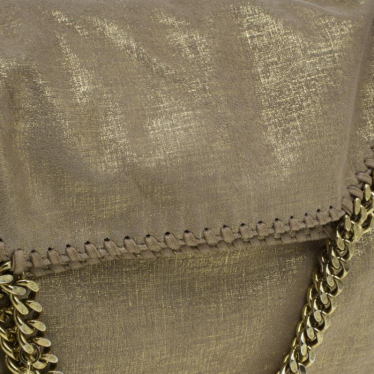 Pre Owned Stella McCartney Gold Faux Leather Small Falabella Tote