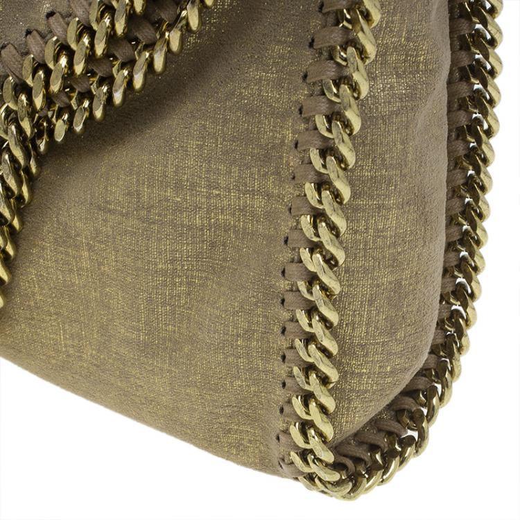 Pre Owned Stella McCartney Gold Faux Leather Small Falabella Tote