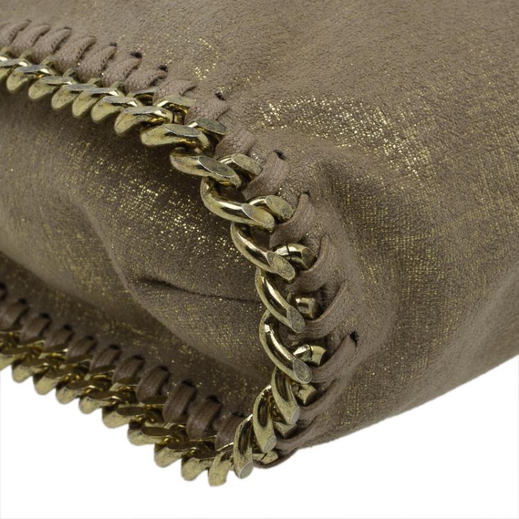 Pre Owned Stella McCartney Gold Faux Leather Small Falabella Tote