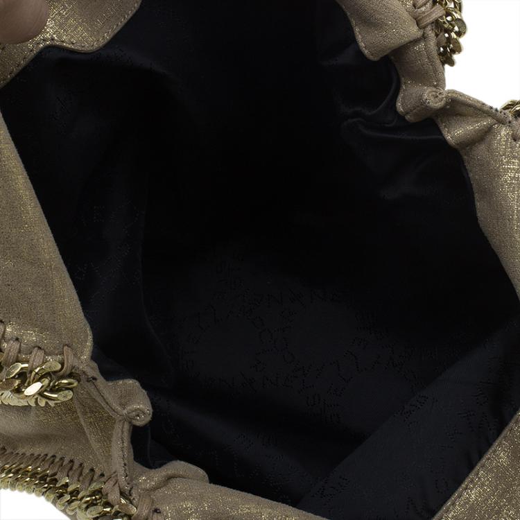 Pre Owned Stella McCartney Gold Faux Leather Small Falabella Tote