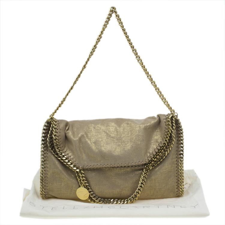 Pre Owned Stella McCartney Gold Faux Leather Small Falabella Tote