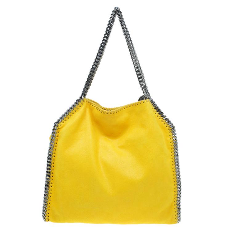مملوكة مسبقًا Stella McCartney Yellow Faux Leather Small Falabella Tote