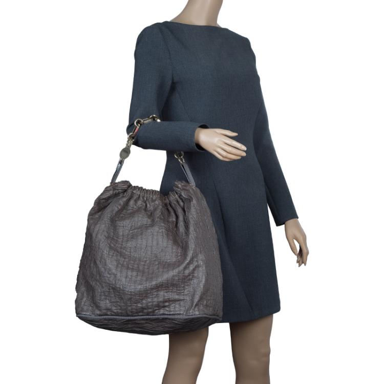 مملوكة مسبقًا Stella McCartney Grey Faux Leather Slouchy Hobo