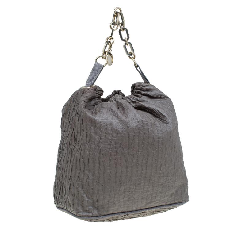 مملوكة مسبقًا Stella McCartney Grey Faux Leather Slouchy Hobo
