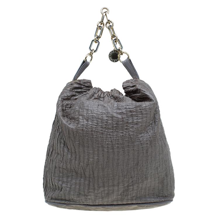 مملوكة مسبقًا Stella McCartney Grey Faux Leather Slouchy Hobo