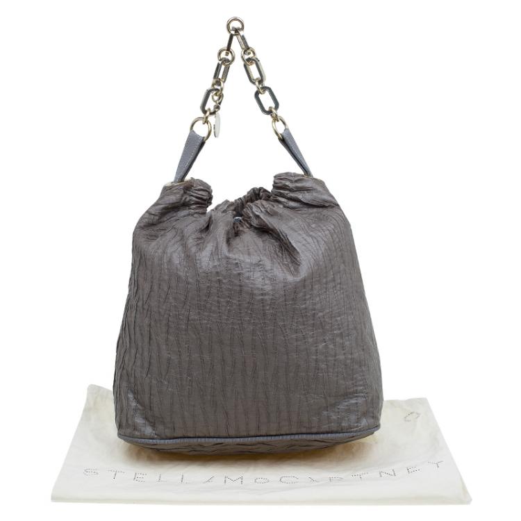 مملوكة مسبقًا Stella McCartney Grey Faux Leather Slouchy Hobo