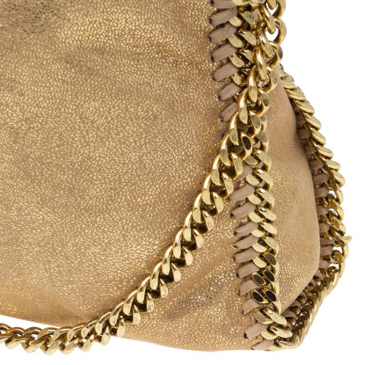 Pre Owned Stella McCartney Gold Faux Leather Small Falabella Tote