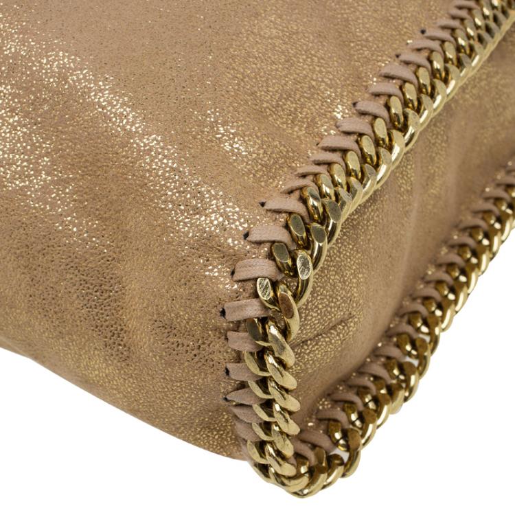 Pre Owned Stella McCartney Gold Faux Leather Small Falabella Tote
