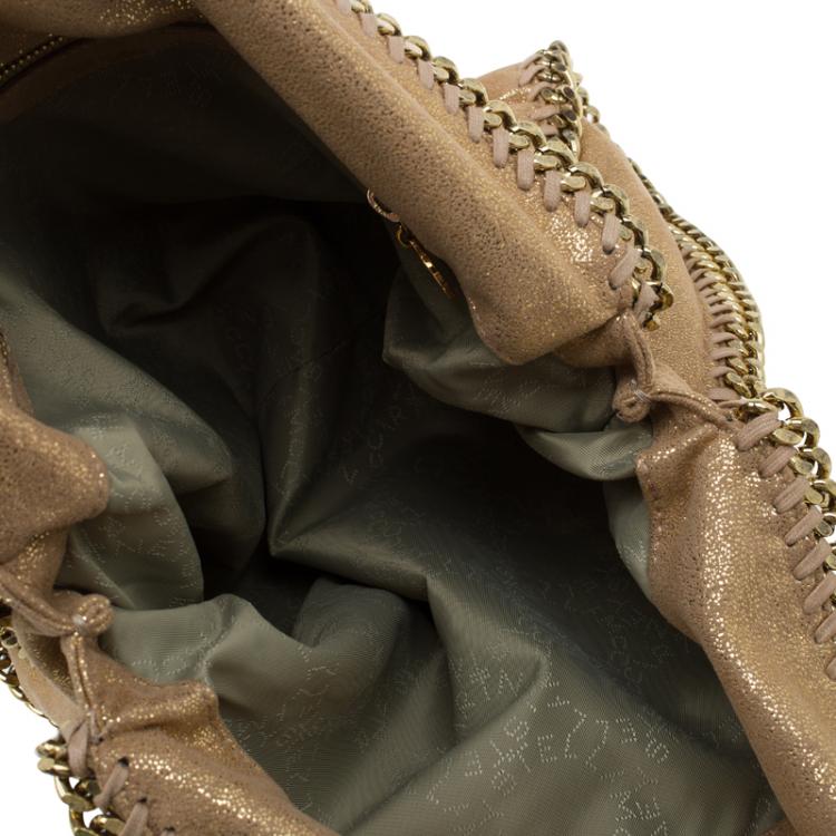 Pre Owned Stella McCartney Gold Faux Leather Small Falabella Tote