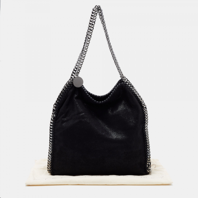 Pre Owned Stella McCartney Black Faux Suede Small Falabella Tote