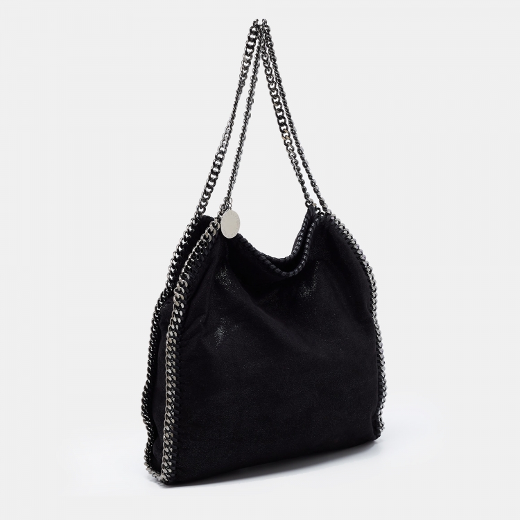 Pre Owned Stella McCartney Black Faux Suede Small Falabella Tote