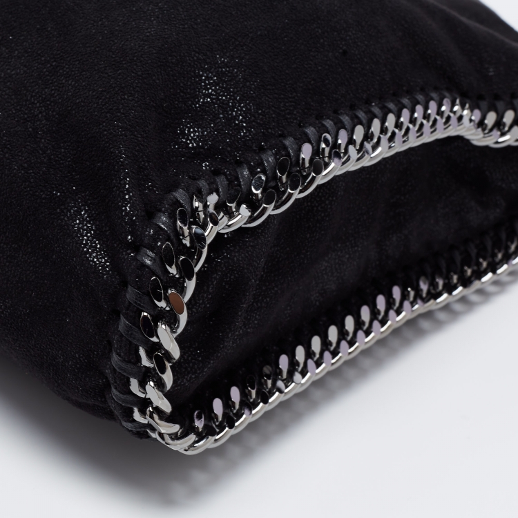 Pre Owned Stella McCartney Black Faux Suede Small Falabella Tote