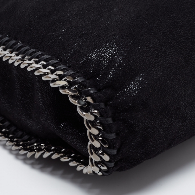 Pre Owned Stella McCartney Black Faux Suede Small Falabella Tote