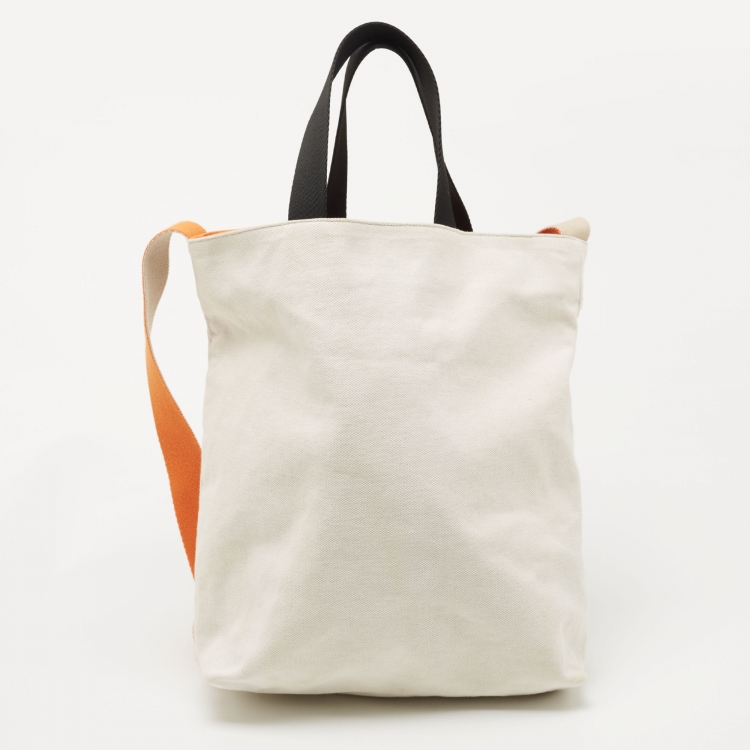 Pre Owned Stella McCartney Beige/Black Canvas Medium S&P Tote