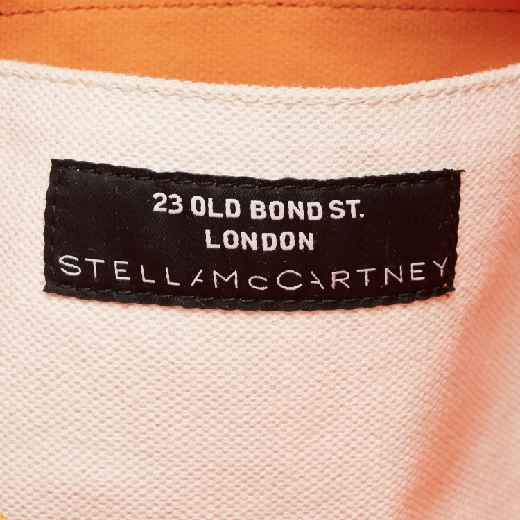 Pre Owned Stella McCartney Beige/Black Canvas Medium S&P Tote