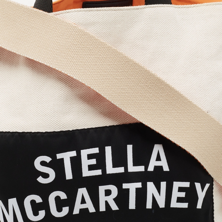 Pre Owned Stella McCartney Beige/Black Canvas Medium S&P Tote