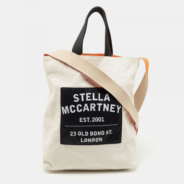Pre Owned Stella McCartney Beige/Black Canvas Medium S&P Tote