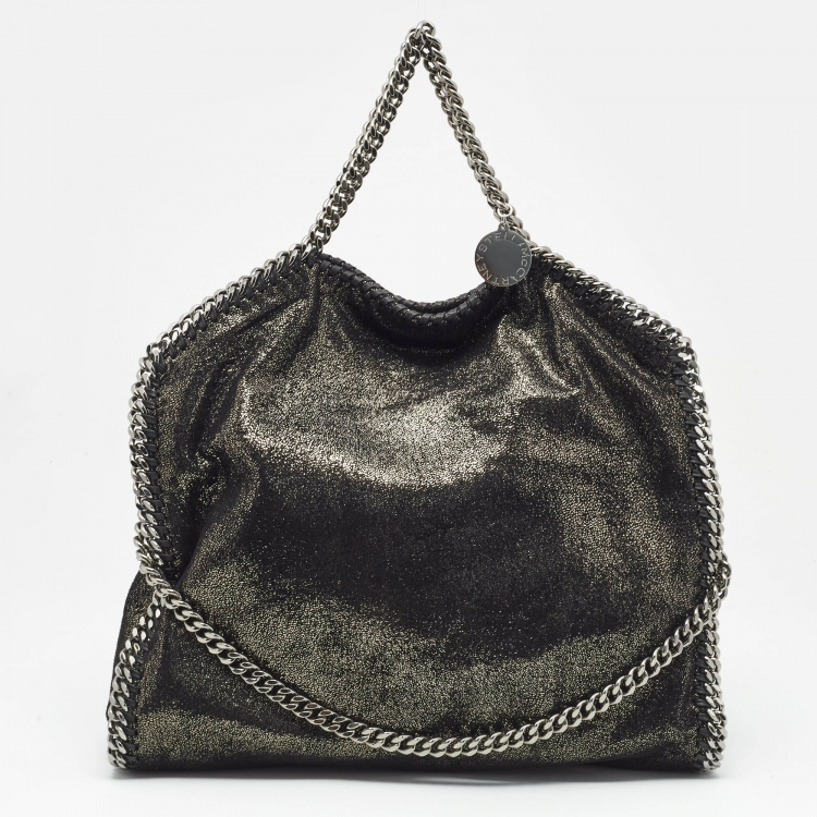 Pre Owned Stella McCartney Black/Silver Faux Suede Small Falabella Tote