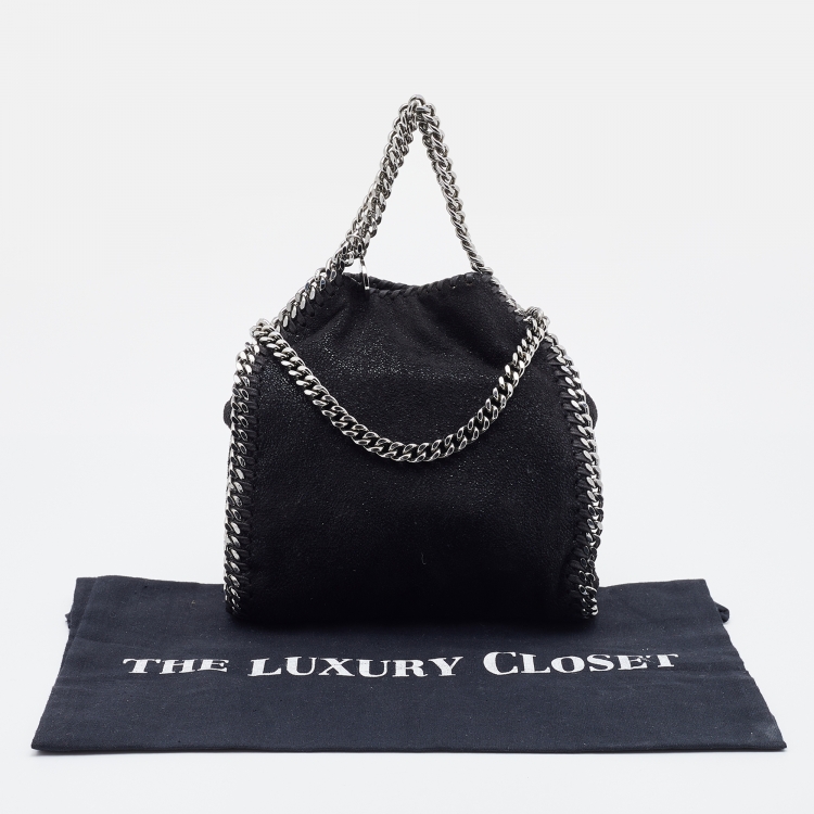 مملوكة مسبقًا Stella McCartney Black Faux Leather Tiny Falabella Crossbody Bag