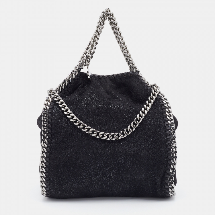 مملوكة مسبقًا Stella McCartney Black Faux Leather Tiny Falabella Crossbody Bag
