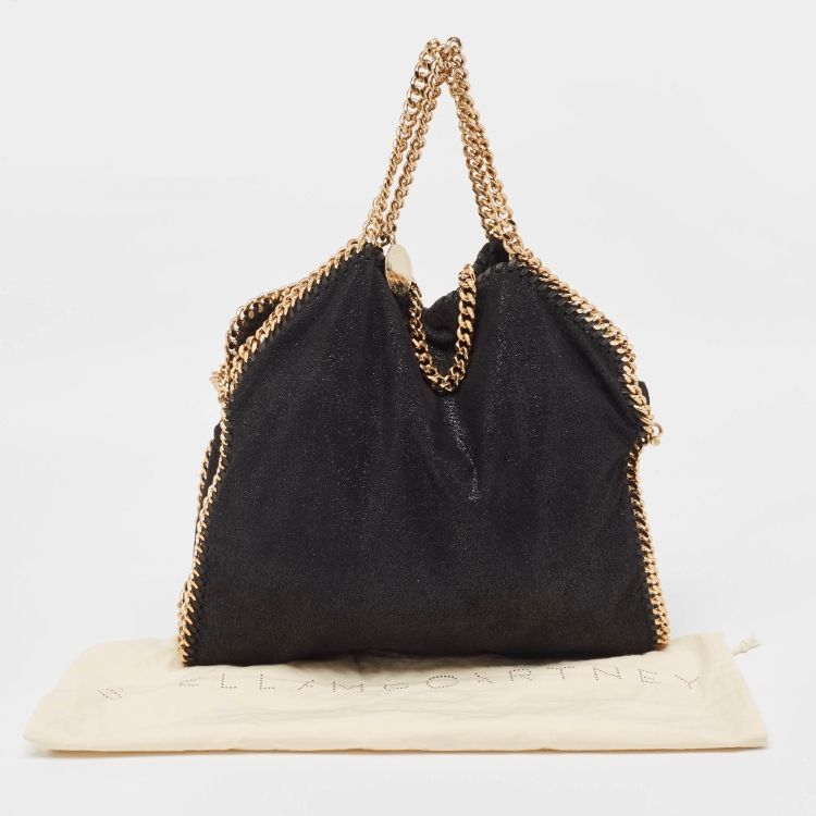 Pre Owned Stella McCartney Black Faux Suede Small Falabella Tote
