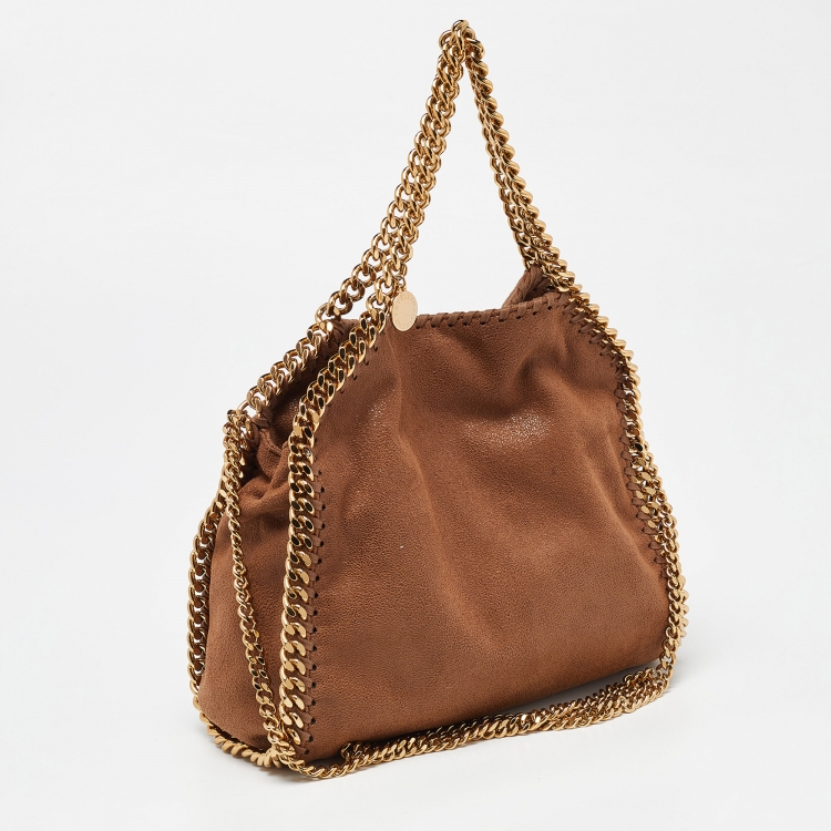 Pre Owned Stella McCartney Brown Faux Suede Mini Falabella Tote