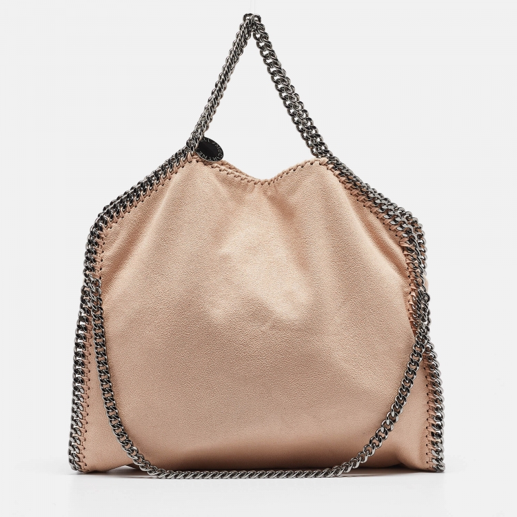 Pre Owned Stella McCartney Peach Faux Leather Small Falabella Tote
