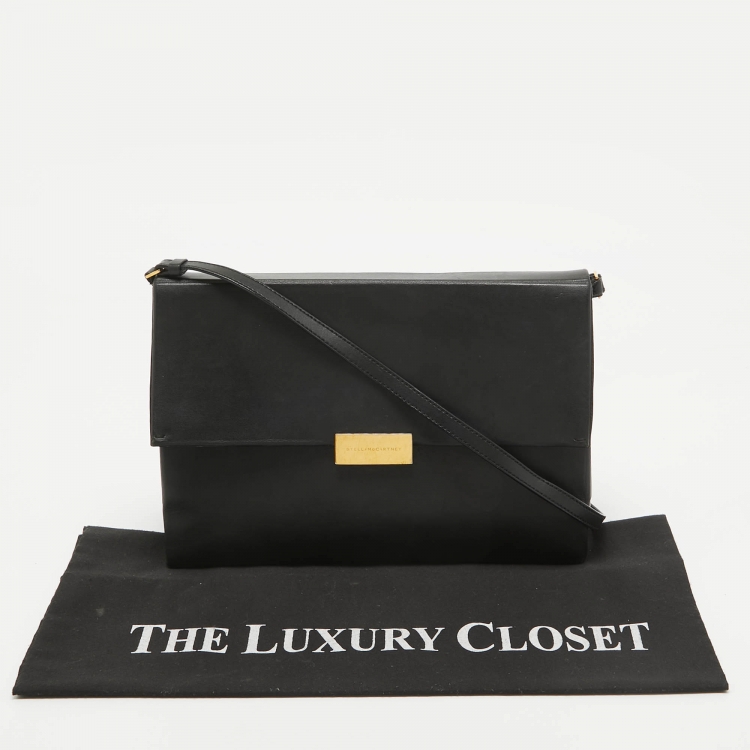 Pre Owned Stella McCartney Black Faux Leather Beckett Shoulder Bag